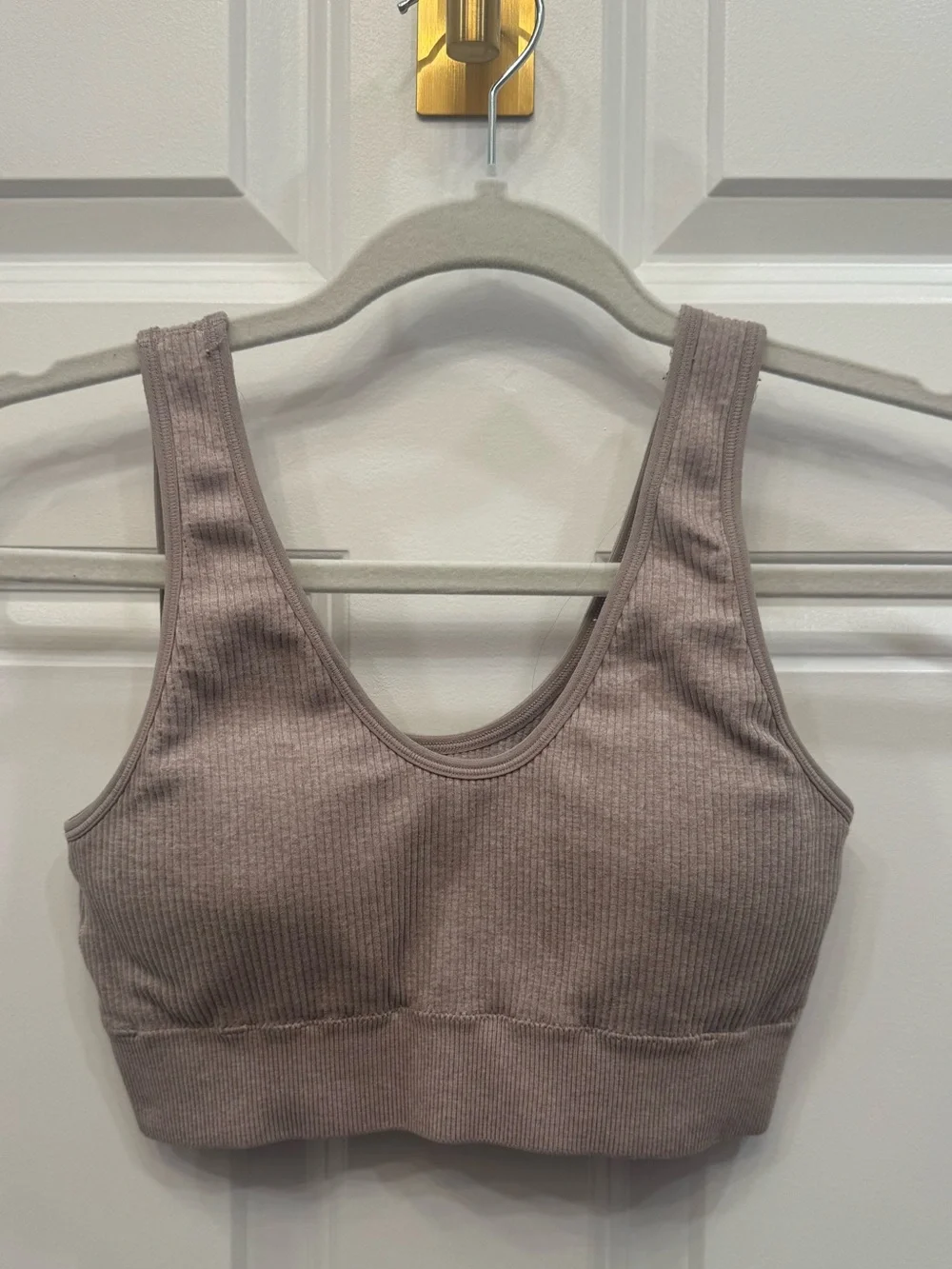 aerie Ribbed Scoop Bralette - Light Taupe